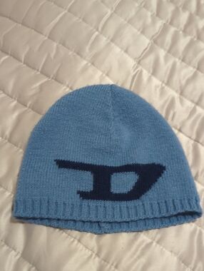 Diesel Men's Y2K Beanie With Dark Blue Logo-Made In Italy
